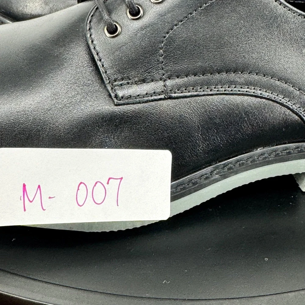 NWT Public Opinion Mens Black Leather Derby Shoes 95952758 Size 10.5M‎
